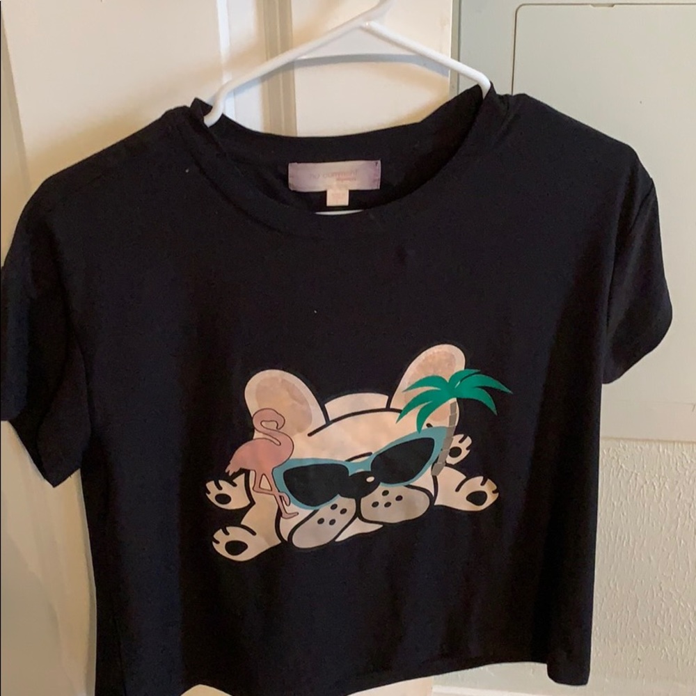 No Comment Crop Sleep Top